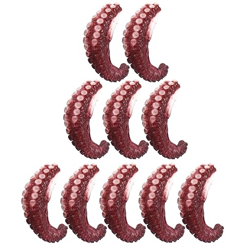 ibasenice 10St Simulierte Tintenfischklaue gefälschtes Oktopusmodell künstlicher Oktopus Lebensechtes Oktopus-Tentakelmodell Fake-Oktopus- lebensechtes Lebensmittelmodell PVC von ibasenice