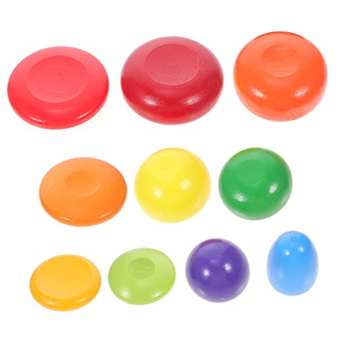 ibasenice 10St Steinspielzeug stapeln bastelset basteln für Educational Toys bastelmaterial für Balanciersteine ​​stapeln zum Stapeln von Steinen Holz von ibasenice