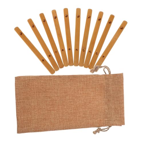 ibasenice 10St Yijing Bamboo Stick Yoga Korrektor Neue Haarnadeln im chinesischen Stil LED-Dekoration Bambus Wahrsagerei I Ching Stäbe Wahrsagespielzeug Chinesische Glücksstäbchen von ibasenice