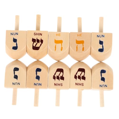 ibasenice 10Stücke Chanukka Dreidel Set Handgefertigte Holzspielzeuge Lustige Chanukka Dekorationen Für Partyaccessoires Interaktion Und Kognitiver ibasenice 10Stücke Chanukka Dreidel Set Handgefertigte Holzspielzeuge Lustige Chanukka Dekorationen Für Partyaccessoires Interaktion Und Kognitiver von ibasenice