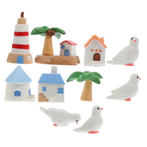 ibasenice 10Stücke Mikrolandschafts Dekoration Teiliges Mini Strand Stil Ornamente für DIY Puppenhaus und Mikroszenen Realistische Details für Kreative Projekte und Innendekoration von ibasenice