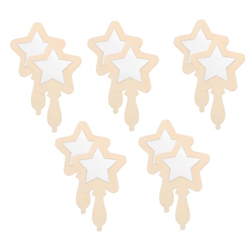 ibasenice 10er Set Holzspiegel Sternform Unbemalte Handspiegel Für Ideal Zum Basteln Und Malen Kleiner Kosmetischer Spiegel Aus Für Kreative Projekte von ibasenice