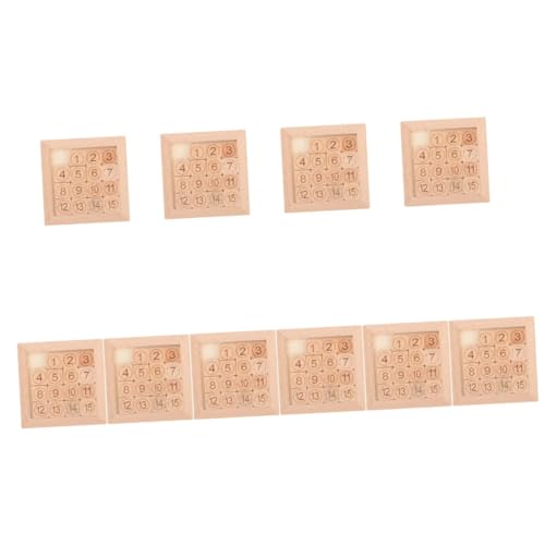 ibasenice 10st Digitale Huarong-straße Denksportspielzeug Magnetspielzeug Für Erwachsene Zahlenschiebespiel Tangram-Puzzle Zahlenerkennungsspielzeug Tangrams Blöcke Klassisch Kind Hölzern von ibasenice