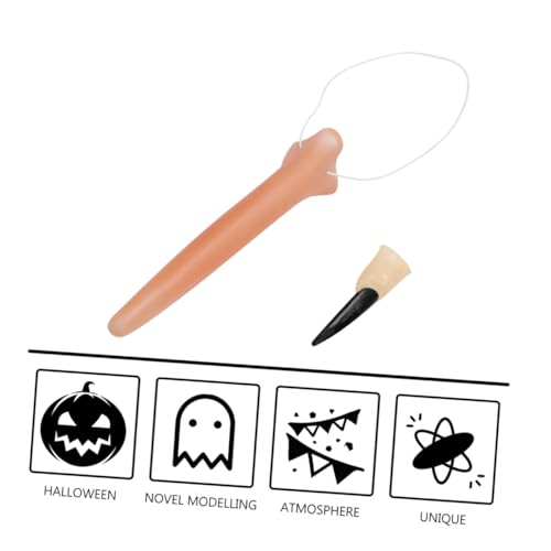 ibasenice 11 Stück Halloween-Requisiten Halloween schminke Halloween Make up Halloween Party Halloween Decor Fake Nails Kostüme Maske Rollenspiel Hexennägel Hexenfinger Gummi Black von ibasenice