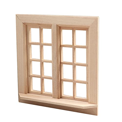 ibasenice 12 Miniatur- - – Holzfenster Unbemaltes Miniaturfenster Basteln Für Kinder von ibasenice