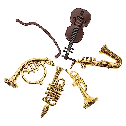 ibasenice Puppenhaus Mini-Instrumente Set Maßstab 112 Mini Violine Saxophon Trompete Spielzeug Für Jungen Und Mädchen von ibasenice