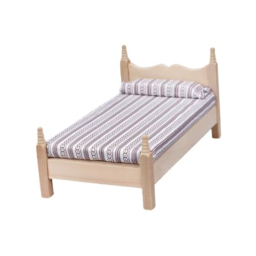 ibasenice Lebendige Miniatur Bett Ornament Maßstab 1:12 Mini Szene Decor Bett Modell Für Handwerk ibasenice Lebendige Miniatur Bett Ornament Maßstab 1:12 Mini Szene Decor Bett Modell Für Handwerk von ibasenice