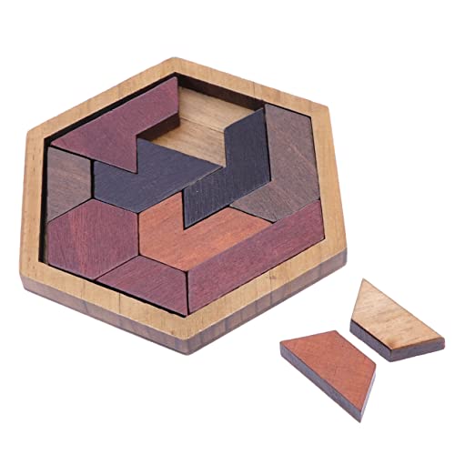 ibasenice 12 STK Holzwürfelpuzzle Denksportpuzzle Aus Holz Denksport-Puzzle Holzpuzzle Für Erwachsene Lernspielzeug Kinderspielzeug Puzzles Für Erwachsene Hexagon Bambus 3D Rätsel von ibasenice