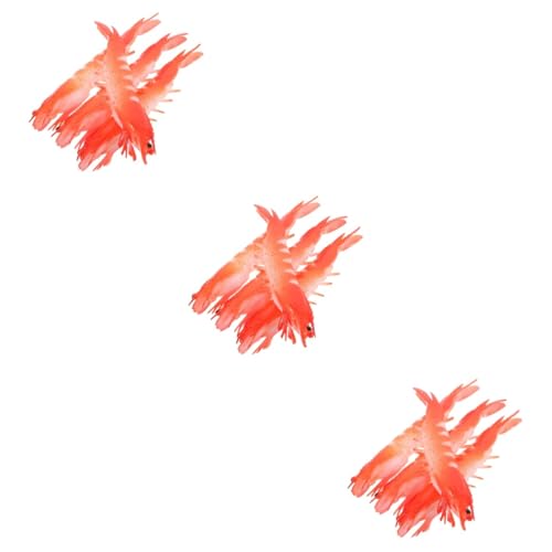 ibasenice Foto-Requisiten 12 STK künstliche Garnelen Spielzeuge Garnelen-Modelle Modell eines Meeresbewohners Garnelen Spielzeug Hummer Requisiten Kunsthandwerk schmücken Flussgarnelen PVC von ibasenice