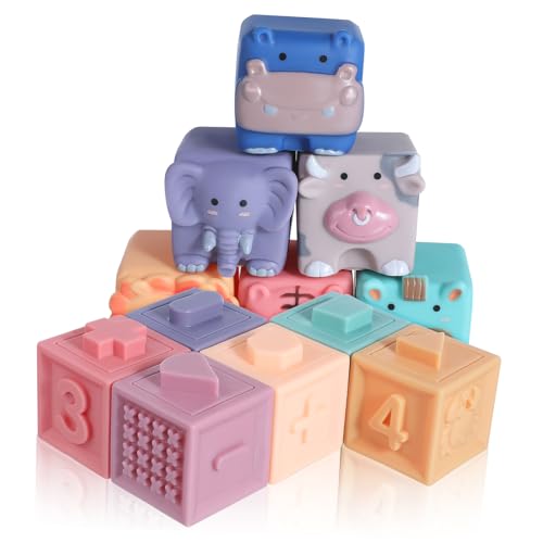 ibasenice 12 STK. Holzblock kinderzimmer Building Blocks for säuglingsspielzeug Blöcke für Kleinkinder zum Bauen für Kleinkinder weiches Gummi von ibasenice