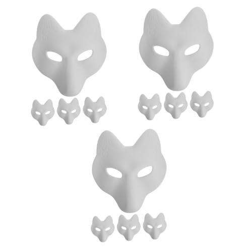 ibasenice 12 Stk Fuchs Maske Gesichtsmaske halloween maske maskerade maske Outfit Kleidung leere Masken leere maske selber machen Abschlussball Zubehör Japan bilden Requisiten Pu Weiß von ibasenice