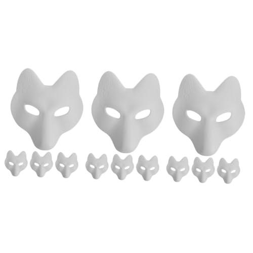 ibasenice 12 Stk Fuchs Maske Gesichtsmaske halloween maske Kleidung Outfit weiße Maskerademaske für Frauen Partymasken Cosplay Requisiten Abschlussball liefert Zubehör bilden Pu von ibasenice