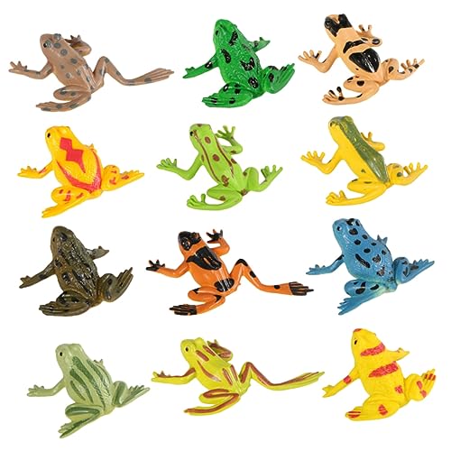 ibasenice 12 Stück Anti-Street- Sortiert Froschspielzeug Stressspielzeug Mini-froschfiguren Lehrreich Gefälscht Beruhigen Frosch Kaulquappe Sprung Realistisch von ibasenice