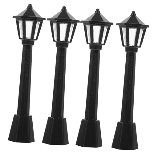 ibasenice 12 Stück Cute Decor Home Decor Adorable Dekoration Straßenlampen-Dekoration Home Dekoration Strassenlicht winzig schrullig Mini-Straßenlaternen-Figur Simulationslampe Plastik Black von ibasenice