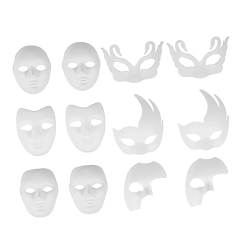 ibasenice 12 Stück DIY Masken Blanko Handmalerei Masken für Halloween und Kostümpartys Kreativität Fördern Leichtes Material für Erwachsene ibasenice 12 Stück DIY Masken Blanko Handmalerei Masken für Halloween und Kostümpartys Kreativität Fördern Leichtes Material für Erwachsene von ibasenice