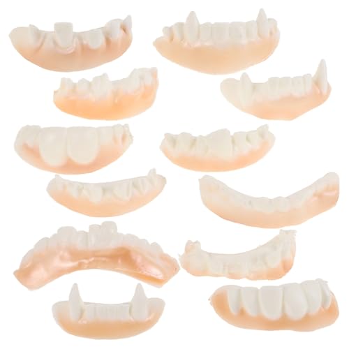 ibasenice 12 Stück Halloween-Zahnersatz Halloween zähne Halloween Horror Fake Teeth Halloween Kostuem False Kostüm Gummi Halloween-Cosplay-Zähne Halloween Requisiten Zahnersatz PVC von ibasenice
