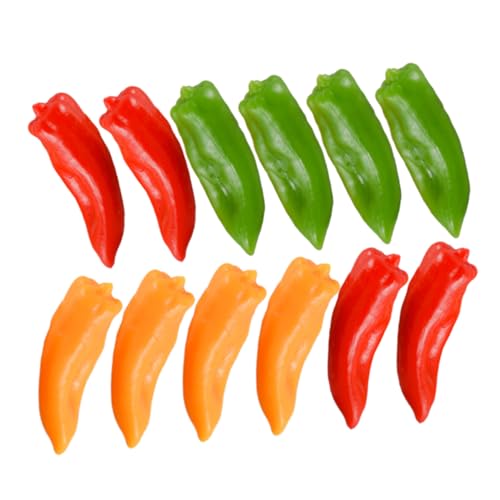 ibasenice 12 Stück Künstlicher Pfeffer Mini Paprika künstliches kleines Chili gefälschtes Chili-Modell Essen Gemüse künstliche Chilischote künstliche Paprika Vitrinenversorgung PVC von ibasenice