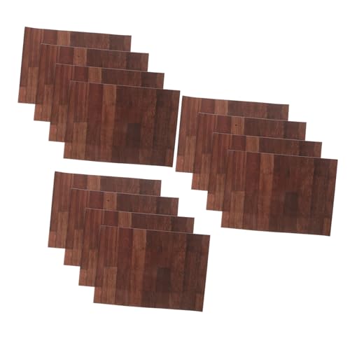 ibasenice 12 Stück Maßstab Selbstklebend Peel Stick Holzoptik Tapeten Aufkleber für DIY Puppenhaus Dekoration Zubehör Eleganter Holzmaserung Look von ibasenice