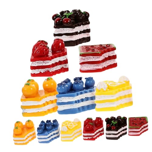 ibasenice 12 Stück Mikrolandschaftsdekoration Kuchen -Topper Food-Requisiten- Miniatur-Food-Modell Kuchendeckel Gefälschtes Kuchenmodell Wohnkultur Essen Mini-Dinge Party Harz von ibasenice