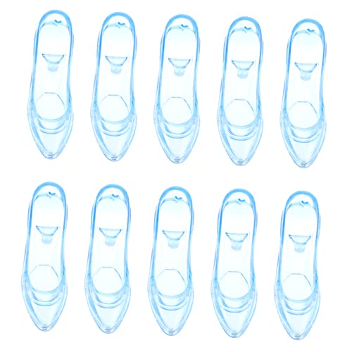 ibasenice 12 Stück Mini-Kristallhausschuh Verzierungen mit hohen Absätzen Desktop-Versorgung Schuhe Figur Transparent Shoe Decors Decorative mini Shoes Mini-Schuh Desktop-Zubehör Acryl Blue von ibasenice