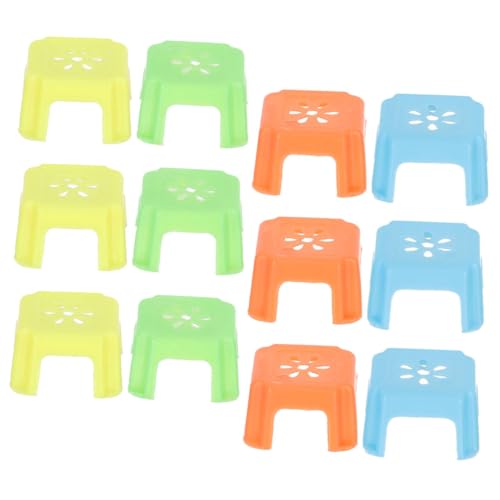 ibasenice 12 Stück Mini-Mikrohocker Möbel Miniaturen Miniaturstühle Puppenhauszubehör Micro mikrowe Miniaturzubehör Miniaturstuhl mini Scale Mini-Hockerfiguren Puppenhaus Hocker Plastik von ibasenice