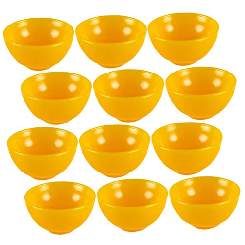 ibasenice 12 Stück Puppenhaus Schüssel für kinderspielzeug House Decoration kinderknallzeug Children Toys Schüsseln kleine Suppenschüssel Mini -Schüssel Plastik Yellow von ibasenice