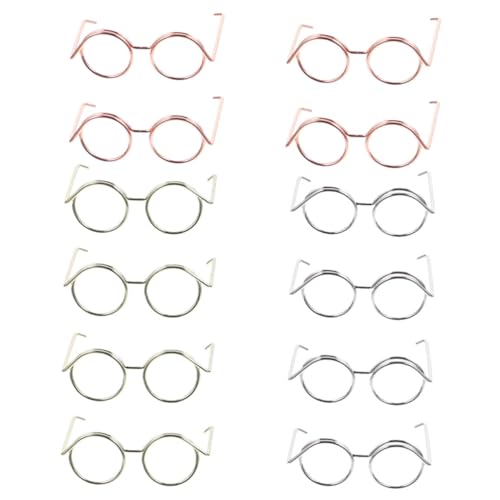 ibasenice 12 Stück Puppenzubehör Drahtbrille Puppe Kleine Puppe Ankleide Vergrößerte Augenbrille Puppensonnenbrille Ankleide Puppendekor Puppe Mini Puppenbrille Puppe Mini von ibasenice