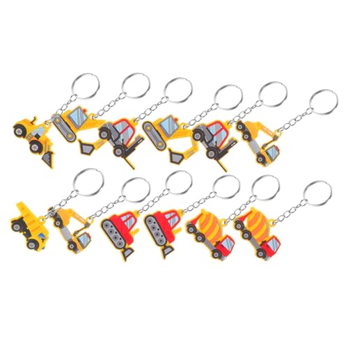 ibasenice 12 Stück Teiliges Baustellen Schlüsselanhänger Bagger Lkw Bulldozer Party Dekoration für Kindergeburtstage und Babypartys Mitgebsel von ibasenice