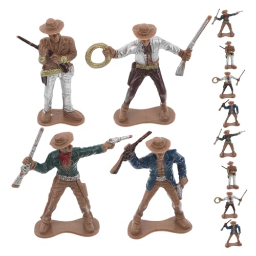 ibasenice 12 Stück Teiliges Cowboy Figuren aus Kunststoff Western Dekorationen für Partys Photo Props für Sammler Fördert Kreatives und Geschichtswissen von ibasenice