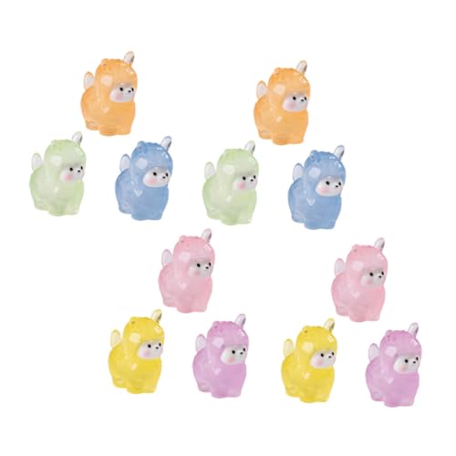 ibasenice 12 Stück Teiliges Leuchtende Figuren aus Harz Tierfiguren für Puppenhaus Miniaturgarten Aquarium und Heimdekoration Niedliche Farbenfrohe Deko für Kreative Projekte von ibasenice