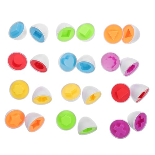 ibasenice 12 Stück Teiliges Matching Eier für Montessori Lernspielzeug Kognitiven Fähigkeiten Form und Farberkennung für Kleinkinder und Spielstunden mit Freunden von ibasenice