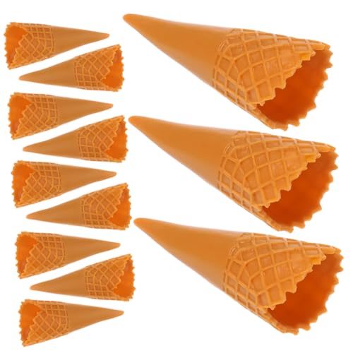 ibasenice 12 Stück Teiliges Mini Eistüten Deko aus PVC Realistische Simulation für DIY Bastelmaterial Stabile Langlebige Eiswaffel Modelle als Puppenhaus Dekoration und Fotorequisite von ibasenice