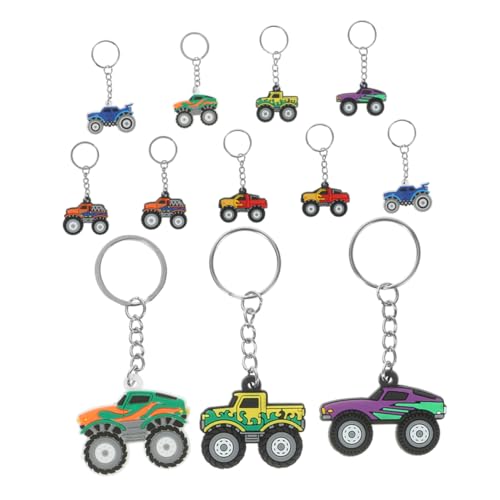 ibasenice 12 Stück Teiliges Schlüsselanhänger Offroad Fahrzeug Cartoon Schlüsselringe Zubehör für Taschen Rucksäcke und Lustige Leichte und Langlebige Anhänger für Besondere Anlässe von ibasenice
