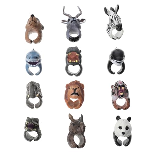 ibasenice 12 Stück Tierpuppenspielzeug Tiere Fingerpuppe Interaktives Fingerpuppenspielzeug Für Leistungsqualitäten Handpuppe Kindertiere Plastik von ibasenice
