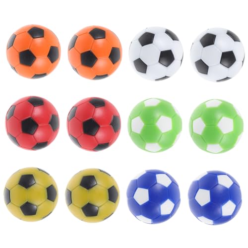ibasenice 12 Stück Tischfußball Bälle Austauschbare Tischfußball Zubehör für Erwachsene HIPS Material Hellgrün Rot Schwarz Gelb Orange von ibasenice