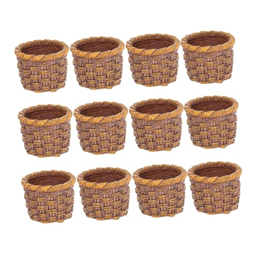 ibasenice 12 Teiliges Puppenhauszubehör Mini Picknickkorb Handgefertigter Miniaturkorb Mini Körbe Zum Basteln Puppenhaus Miniatur Obstkorb Winziger Miniaturkorb von ibasenice