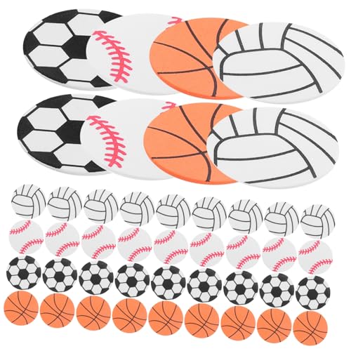 ibasenice 120 Stück Aufkleber Selbstklebende Dekoration für Sportveranstaltungen und Geburtstagsfeiern Fußball Basketball Volleyball Baseball für DIY Projekte und Bastelarbeiten von ibasenice