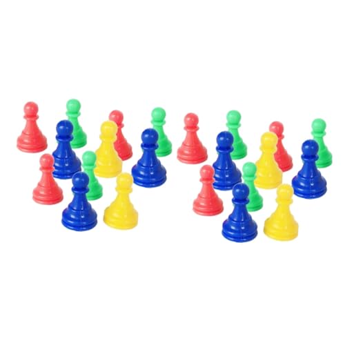 ibasenice 128 Kinder schachspiel Schach zubehör Plastikschachfiguren Schachspiel Prop Schachbrett gemischter Farbprüfer Zubehör für Brettspiele mischen Dame Requisiten von ibasenice