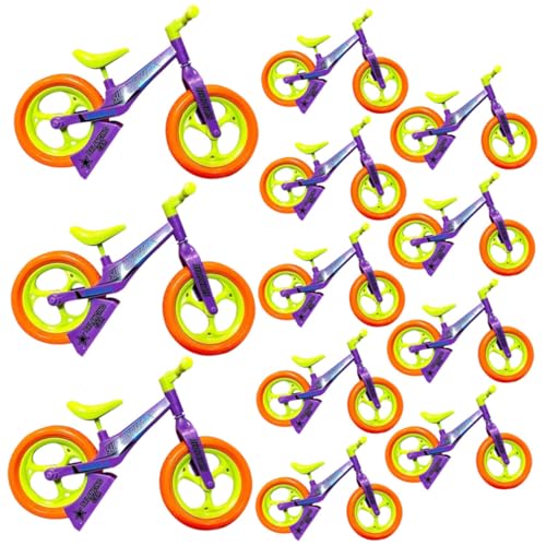 ibasenice 12St Karotten-Balance-Auto Laufrad-Modellspielzeug Miniaturfahrräder aus Kunststoff Kinderspielzeug Kinder Balance Spielzeug elektrisches Fahrrad Mini-Fahrrad Lernspielzeug Wagen von ibasenice