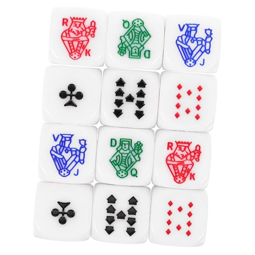ibasenice 12 Stück Pokerwürfel Aus Acryl – Pokerfarbe Weiß Perfekt Als Requisite Für Partyspiele Und Geburtstagsfeiern von ibasenice