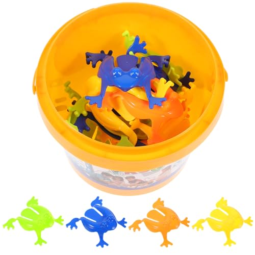 ibasenice 12St Pressspielzeug Kleinkindspielzeug springen Tierische Schiebepuppe Spaß zappelt Kindergarten Springfrosch Springspielzeug zum Fingerdrücken von ibasenice