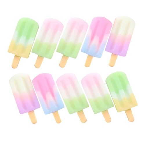 Mini Simulation Eiscreme Dekoration 12St Simulations- am Stiel-Form aus Kunstharz Eiscreme-Harz-Cabochons Modelle kuchenform Miniatur-Dessert Miniatur DIY Dekoration Lebensmittel Hand von ibasenice