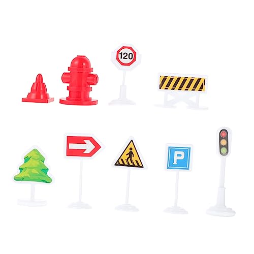 ibasenice 12st Verkehrsschild Baumodell Spielzeug Verkehrsspielzeug Straßensperre Spielzeug Für Die Frühe Sicherheitserziehung Miniaturspielzeug Miniaturen Plastik Kleinkind Straßenschild von ibasenice