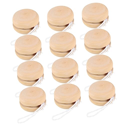 ibasenice 12St Yoyo-Ball basteln für bastelmaterial für yoyo Buggy Kinderzimmer Dekoration Bemalbares Yo-Yo Zeichnen Kleiner Jo-Jo-Bälle kognitive Spielsachen hölzern von ibasenice