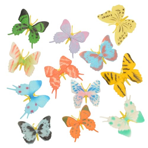 ibasenice 12St künstlicher Schmetterling kindergeschenk Kinderzimmer Dekoration adventsgeschenke Schmetterlinge basteln kognitives Modell PVC von ibasenice