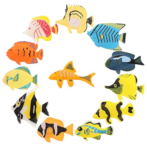 ibasenice 12Stücke Teiliges Set Tropische Fischmodelle Realistische Meerestiere für Aquarien Dekoration Lebensechte Miniatur Fischfiguren aus Farbenfrohe Aquarium Deko für Zuhause von ibasenice