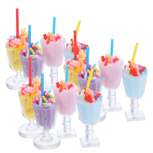 ibasenice 12pcs Puppenhaus- Dekorative Künstliche Eisbecher-Requisite Mini- -küchenzubehör Gefälschte Küchenspielzeuge Für Miniaturpuppen- Mini-eiskelch- Plastik von ibasenice