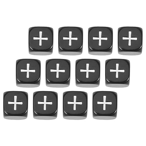 ibasenice 12st Additions- Und Subtraktionswürfel Doppelte Würfel Neuheit Würfel Pluszeichen-würfel Lehrmittel Zehn Zeichenwürfel Operationswürfel Würfelzählspiel Spiele Lehrreich Acryl Black von ibasenice