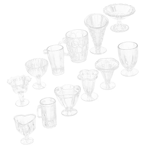 ibasenice 12st Mini-küchenutensilien Babyflaschen Isolierte Wasserflasche Kinderbadspielzeug Bastelsets Für Mini-Tasse Wasserflaschen Für Spielzeugnahrung Plastik Transparent von ibasenice