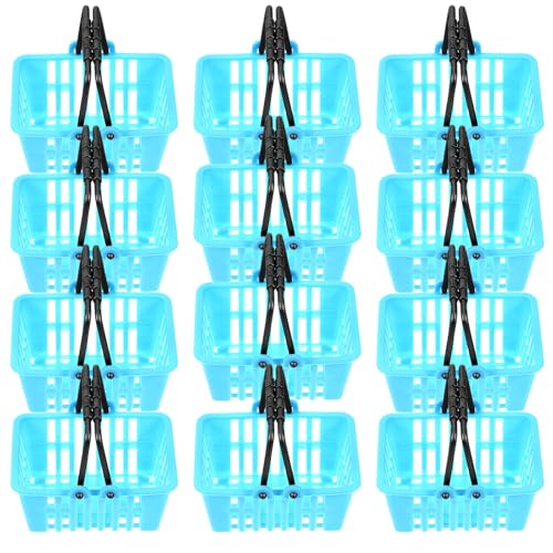 ibasenice 12st Simulierter Einkaufskorb Für Lebensmittel Und Miniatur-Dinge Einkaufskörbe Für Puppenhaus-miniaturen Kleinkind-einkaufskorb Für Sky-Blue Plastik von ibasenice